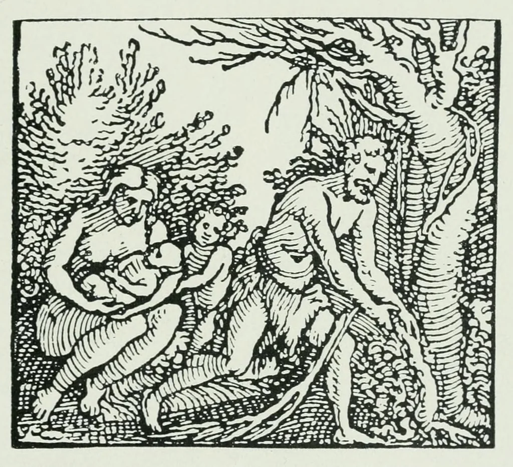 An illustration from Die Darstellung des ersten Menschenpaares in der bildenen Kunst von der ältesten Zeit bis auf unsere Tage, 1903, leaf 177