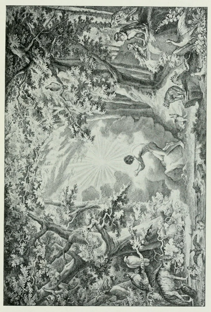 An illustration from Die Darstellung des ersten Menschenpaares in der bildenen Kunst von der ältesten Zeit bis auf unsere Tage, 1903, leaf 247