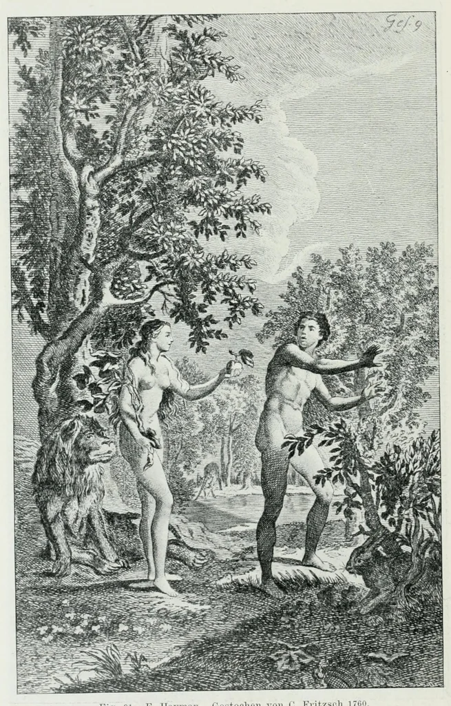 An illustration from Die Darstellung des ersten Menschenpaares in der bildenen Kunst von der ältesten Zeit bis auf unsere Tage, 1903, leaf 250
