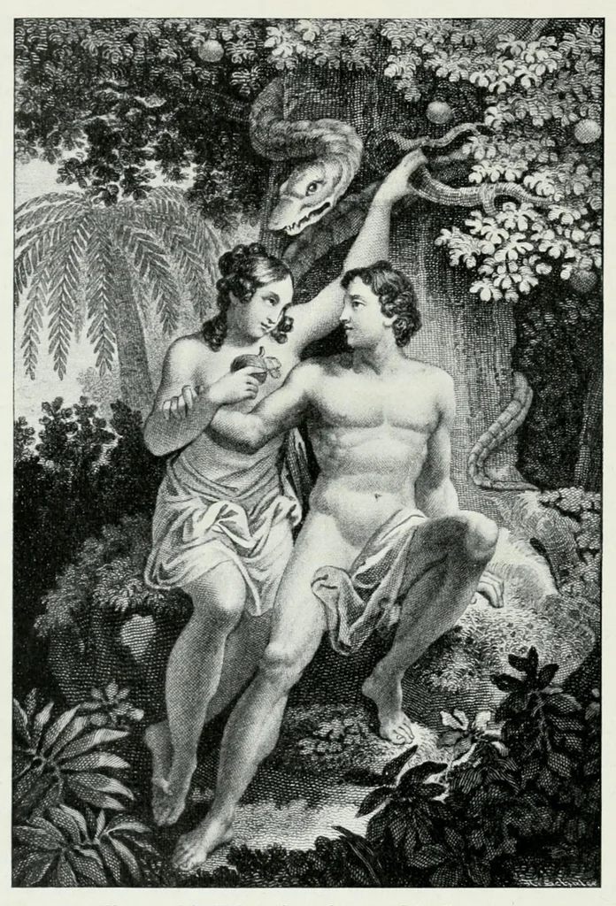 An illustration from Die Darstellung des ersten Menschenpaares in der bildenen Kunst von der ältesten Zeit bis auf unsere Tage, 1903, leaf 274