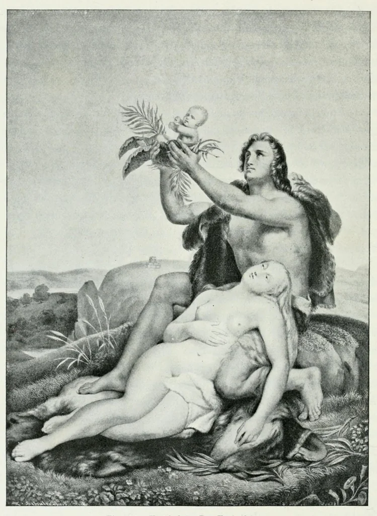 An illustration from Die Darstellung des ersten Menschenpaares in der bildenen Kunst von der ältesten Zeit bis auf unsere Tage, 1903, leaf 282