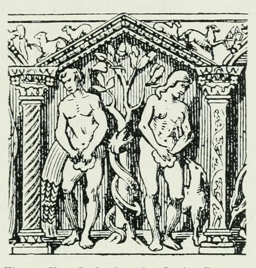 An illustration from Die Darstellung des ersten Menschenpaares in der bildenen Kunst von der ältesten Zeit bis auf unsere Tage, 1903, leaf 55