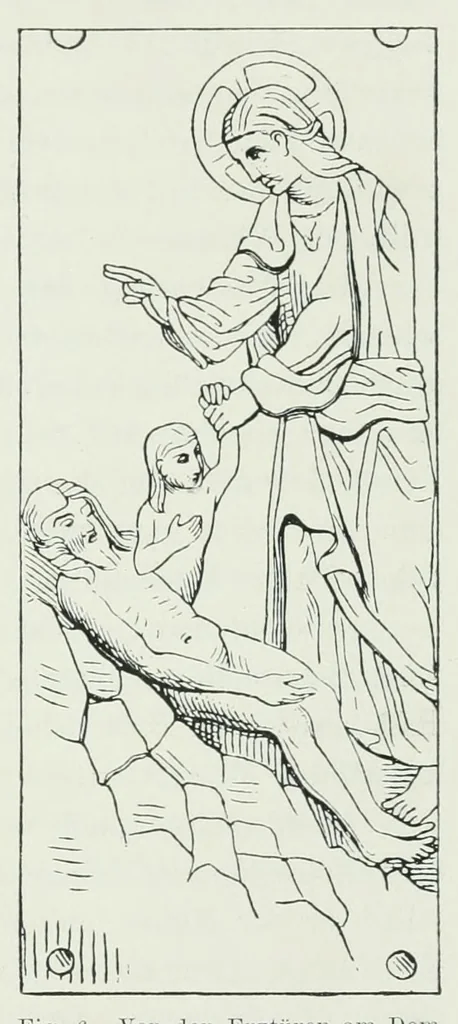 An illustration from Die Darstellung des ersten Menschenpaares in der bildenen Kunst von der ältesten Zeit bis auf unsere Tage, 1903, leaf 83