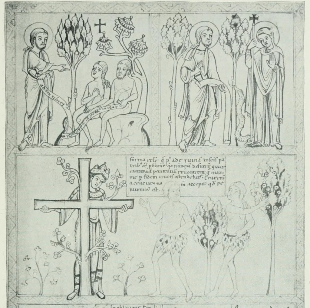 An illustration from Die Darstellung des ersten Menschenpaares in der bildenen Kunst von der ältesten Zeit bis auf unsere Tage, 1903, leaf 93