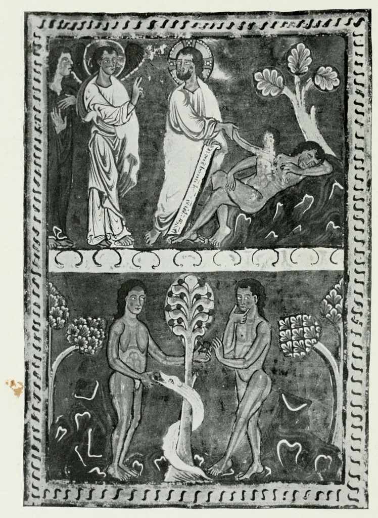An illustration from Die Darstellung des ersten Menschenpaares in der bildenen Kunst von der ältesten Zeit bis auf unsere Tage, 1903, leaf 98