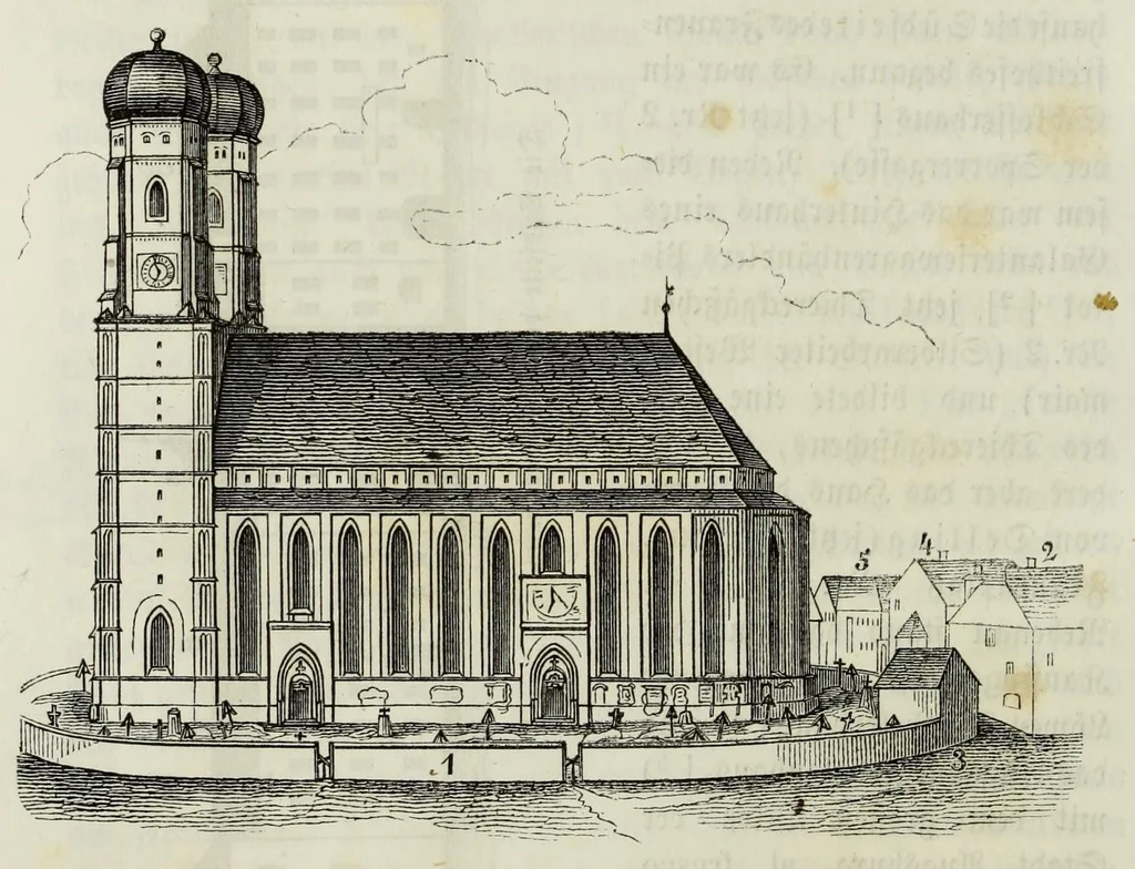 An illustration from Die Domkirche zu U.L. Frau in München : Geschichte und Beschreibung derselben, ihrer Altäre, Monumente und Stiftungen, sammt der Geschichte des Stiftes, der Pfarrei und des Domcapitels, 1868, leaf 224