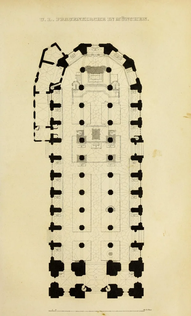 An illustration from Die Domkirche zu U.L. Frau in München : Geschichte und Beschreibung derselben, ihrer Altäre, Monumente und Stiftungen, sammt der Geschichte des Stiftes, der Pfarrei und des Domcapitels, 1868, leaf 287