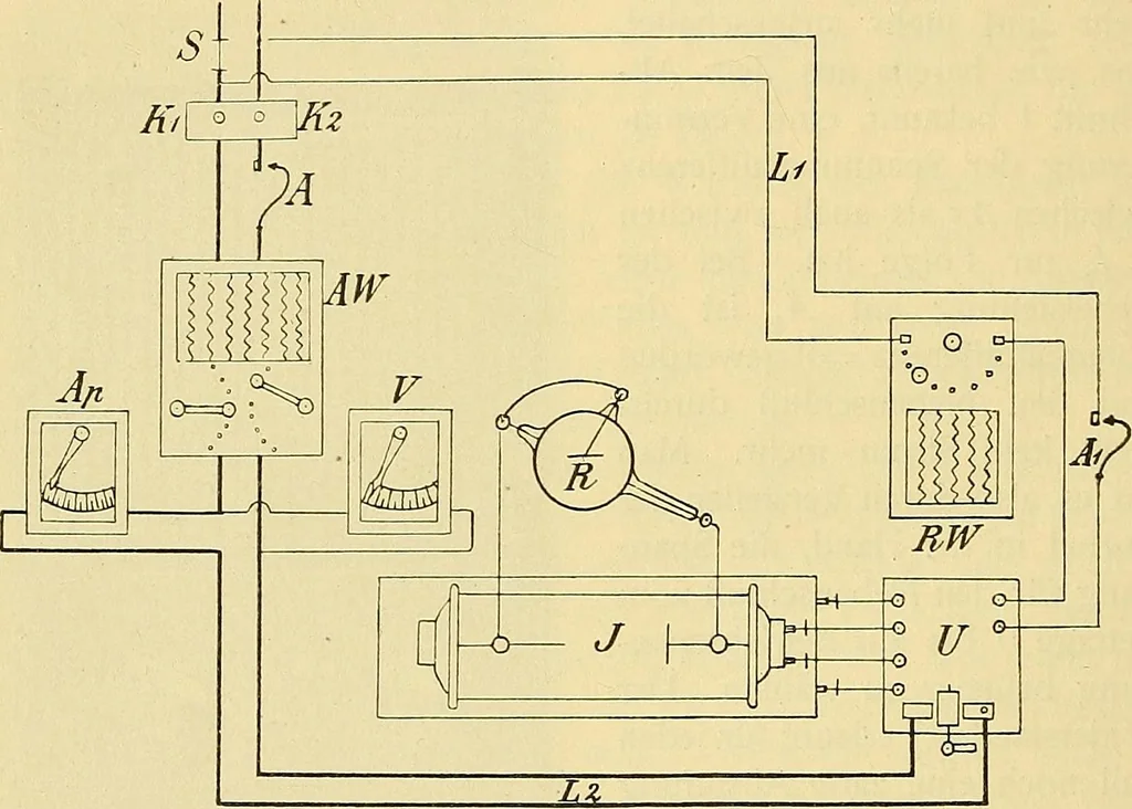 An illustration from Die Einrichtungen zur Erzeugung der Roentgenstrahlen, 1903, leaf 143