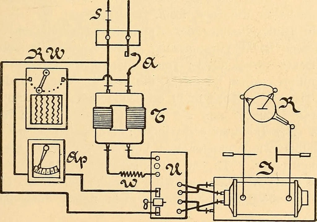 An illustration from Die Einrichtungen zur Erzeugung der Roentgenstrahlen und ihr Gebrauch : gemeinfasslich dargestellt insbesondere auch für Ärzte und Kliniken, 1899, leaf 111