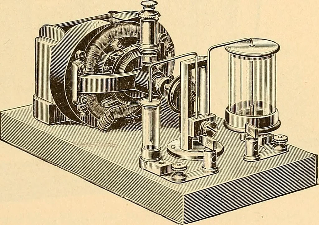 An illustration from Die Einrichtungen zur Erzeugung der Roentgenstrahlen und ihr Gebrauch : gemeinfasslich dargestellt insbesondere auch für Ärzte und Kliniken, 1899, leaf 63