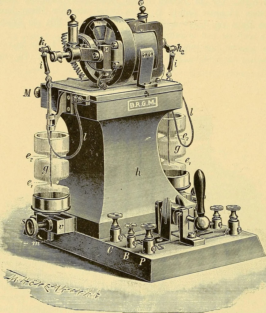 An illustration from Die Einrichtungen zur Erzeugung der Roentgenstrahlen und ihr Gebrauch : gemeinfasslich dargestellt insbesondere auch für Ärzte und Kliniken, 1899, leaf 68