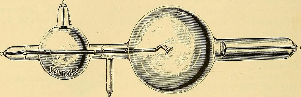 An illustration from Die Einrichtungen zur Erzeugung der Roentgenstrahlen und ihr Gebrauch : gemeinfasslich dargestellt insbesondere auch für Ärzte und Kliniken, 1899, leaf 96