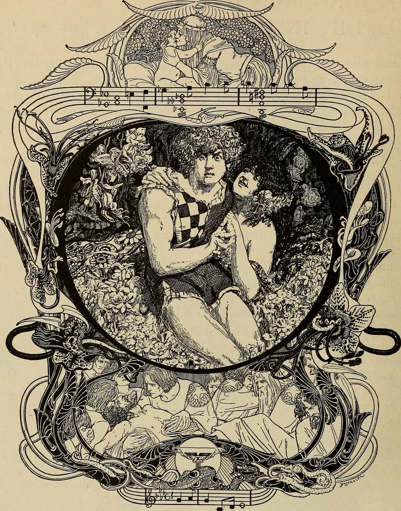 An illustration from Die entwicklung der modernen buchkunst in Deutschland;, 1901, leaf 166