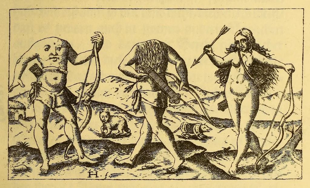 An illustration from Die fünffte kurtze wunderbare Beschreibung, dess Goldreichen Königreichs Guianae in America oder newen Welt, vnter der Linea Aequinoctiali gelegen: so neulich Anno 1594. 1595. vnd 1596. von dem wolgebornen Herrn, Herrn Walthero Ralegh einem englischen Ritter, besucht worden: : erstlich auss befehl seiner Gnaden in zweyen Büchlein beschrieben, daran Jodocus Hondius, ein schöne Land Tafel, mit einer niderländischen Erklärung gemacht. Jetzt aber ins Hochteutsch gebracht, vnd auss vnterschiedlichen Authoribus erkläret, 1663, leaf 7
