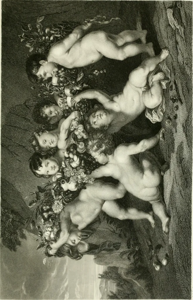 An illustration from Die Gallerien von München : eine Stahlstichsammlung der vorsüglichsten Gemälde der Königl. Pinakothek, der Herzogl. Leuchtenberg'schen und Schleissheimer Gallerien, 1856, leaf 107