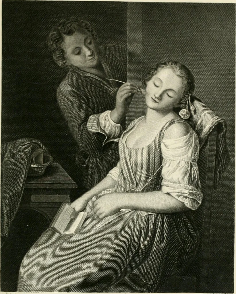 An illustration from Die Gallerien von München : eine Stahlstichsammlung der vorsüglichsten Gemälde der Königl. Pinakothek, der Herzogl. Leuchtenberg'schen und Schleissheimer Gallerien, 1856, leaf 123