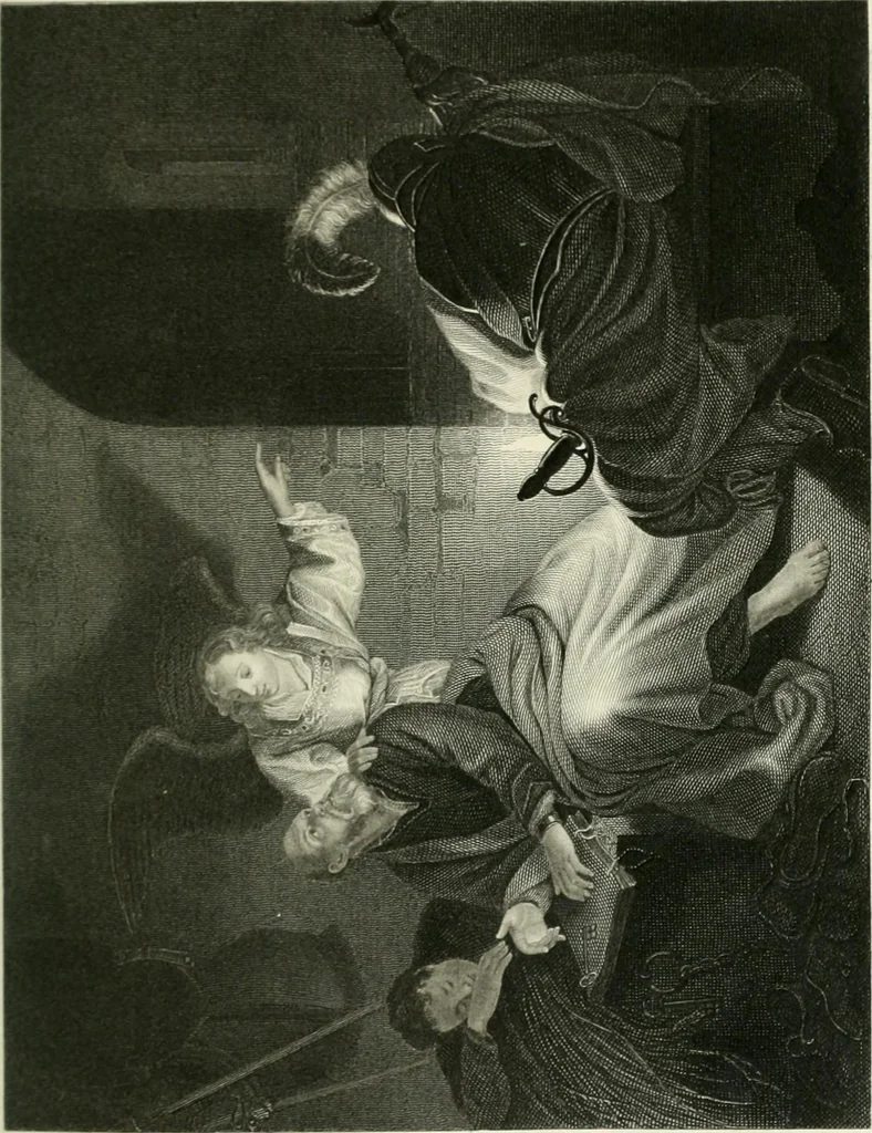 An illustration from Die Gallerien von München : eine Stahlstichsammlung der vorsüglichsten Gemälde der Königl. Pinakothek, der Herzogl. Leuchtenberg'schen und Schleissheimer Gallerien, 1856, leaf 141