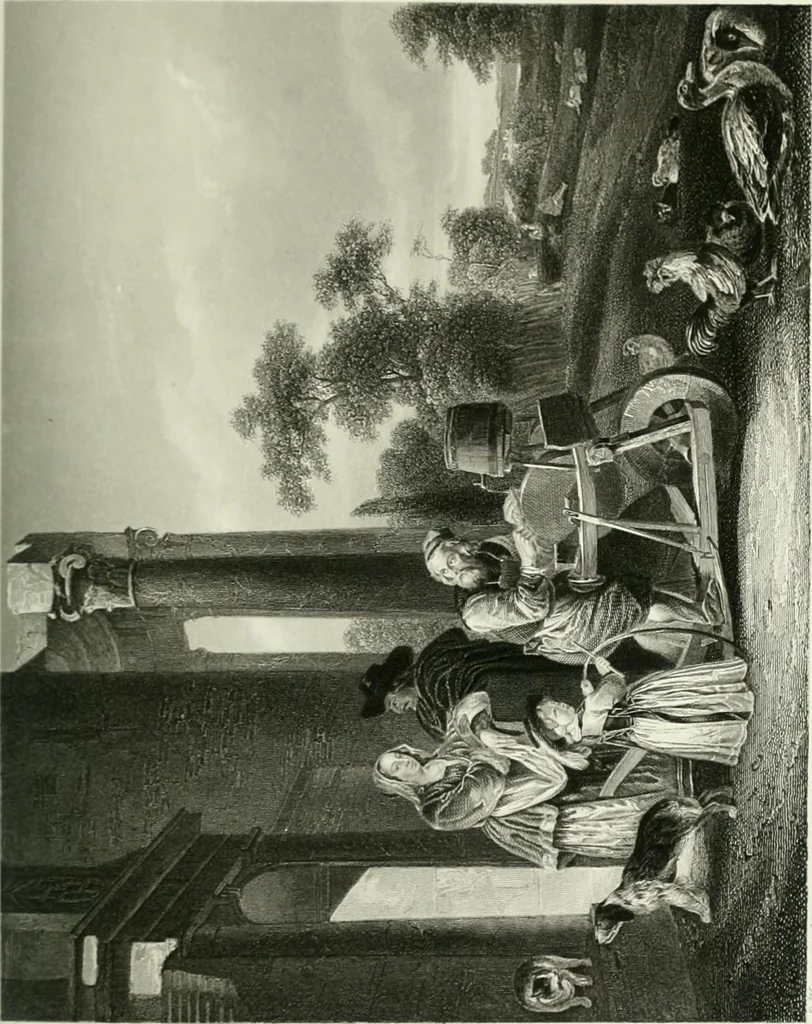 An illustration from Die Gallerien von München : eine Stahlstichsammlung der vorsüglichsten Gemälde der Königl. Pinakothek, der Herzogl. Leuchtenberg'schen und Schleissheimer Gallerien, 1856, leaf 145