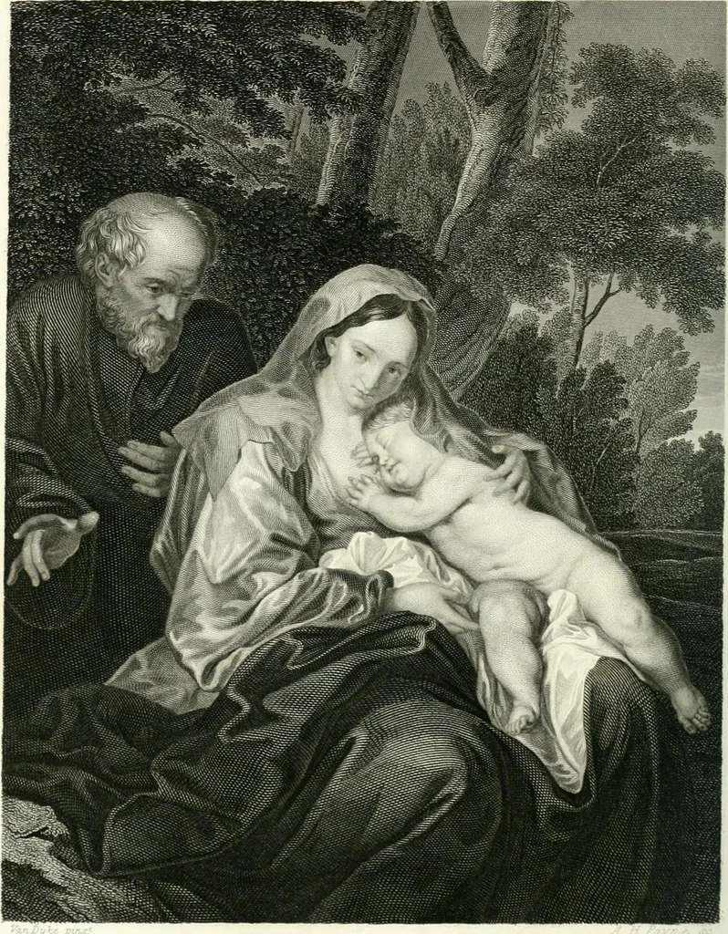 An illustration from Die Gallerien von München : eine Stahlstichsammlung der vorsüglichsten Gemälde der Königl. Pinakothek, der Herzogl. Leuchtenberg'schen und Schleissheimer Gallerien, 1856, leaf 192