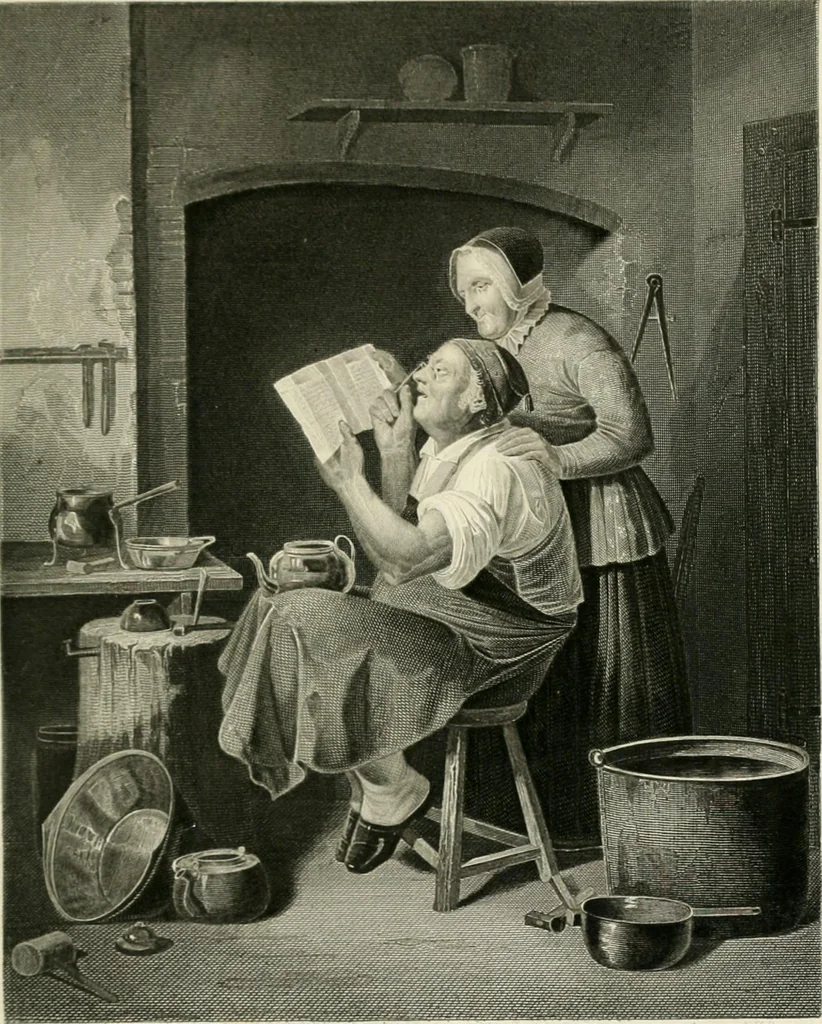 An illustration from Die Gallerien von München : eine Stahlstichsammlung der vorsüglichsten Gemälde der Königl. Pinakothek, der Herzogl. Leuchtenberg'schen und Schleissheimer Gallerien, 1856, leaf 21