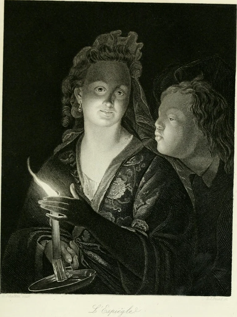 An illustration from Die Gallerien von München : eine Stahlstichsammlung der vorsüglichsten Gemälde der Königl. Pinakothek, der Herzogl. Leuchtenberg'schen und Schleissheimer Gallerien, 1856, leaf 215