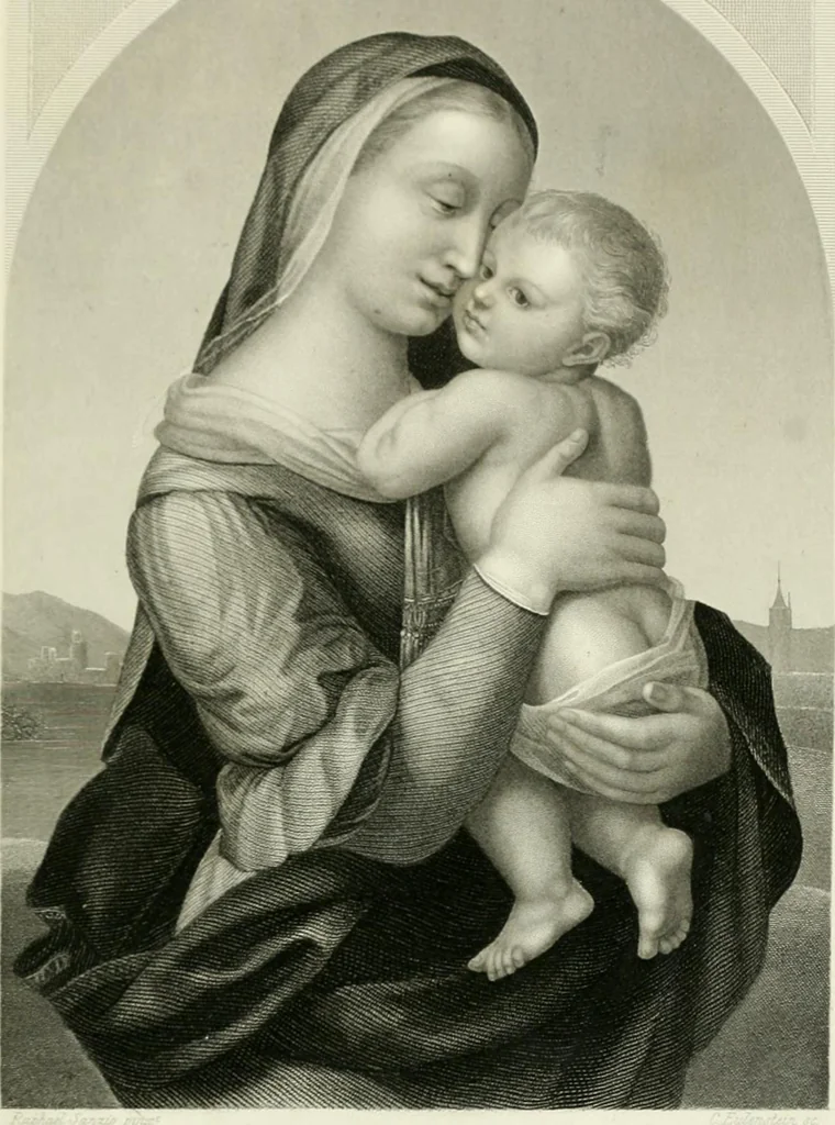 An illustration from Die Gallerien von München : eine Stahlstichsammlung der vorsüglichsten Gemälde der Königl. Pinakothek, der Herzogl. Leuchtenberg'schen und Schleissheimer Gallerien, 1856, leaf 299