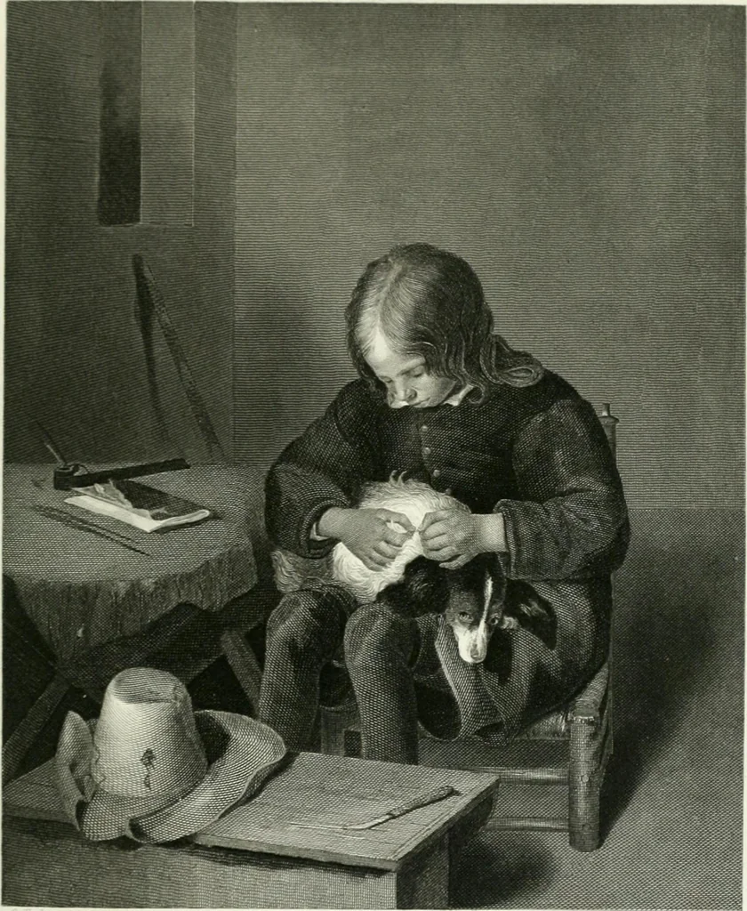 An illustration from Die Gallerien von München : eine Stahlstichsammlung der vorsüglichsten Gemälde der Königl. Pinakothek, der Herzogl. Leuchtenberg'schen und Schleissheimer Gallerien, 1856, leaf 317
