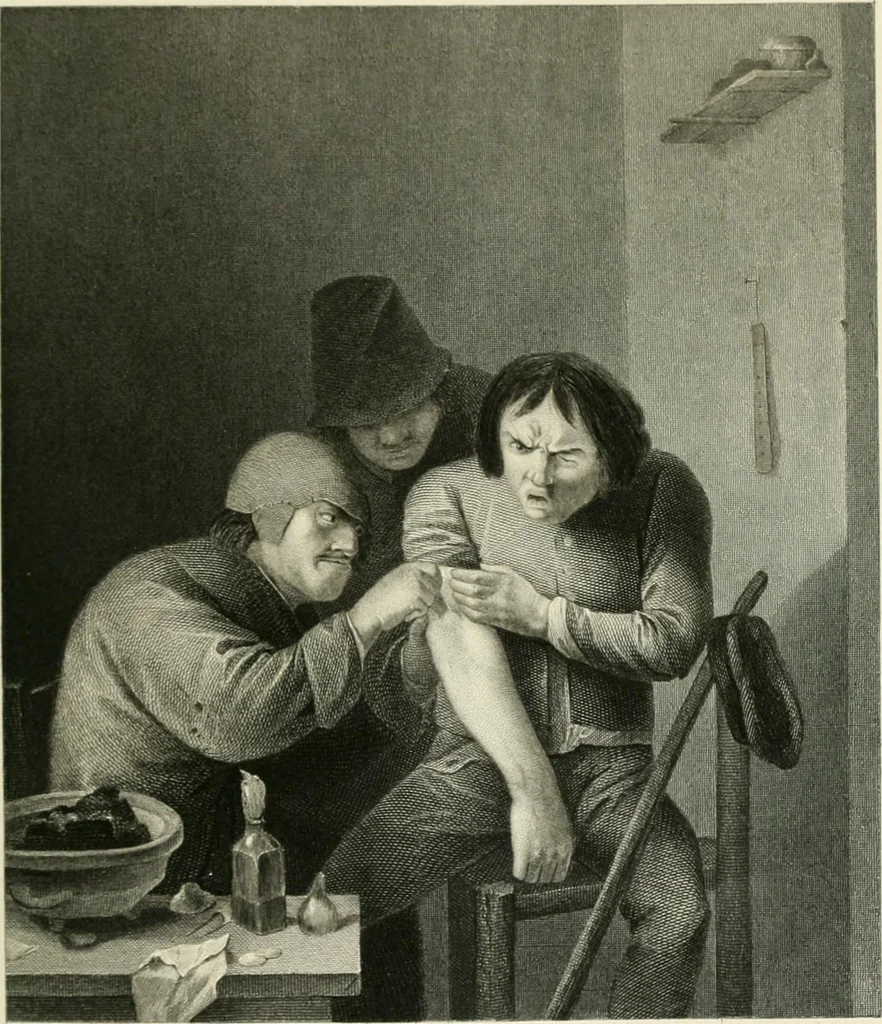An illustration from Die Gallerien von München : eine Stahlstichsammlung der vorsüglichsten Gemälde der Königl. Pinakothek, der Herzogl. Leuchtenberg'schen und Schleissheimer Gallerien, 1856, leaf 387