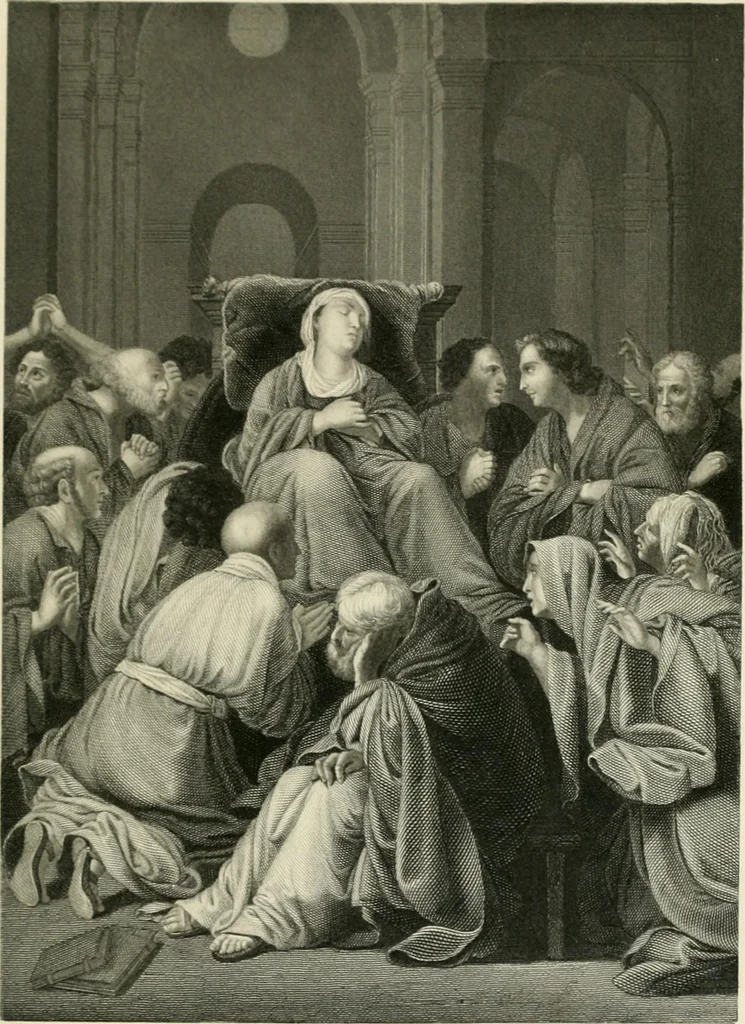 An illustration from Die Gallerien von München : eine Stahlstichsammlung der vorsüglichsten Gemälde der Königl. Pinakothek, der Herzogl. Leuchtenberg'schen und Schleissheimer Gallerien, 1856, leaf 401