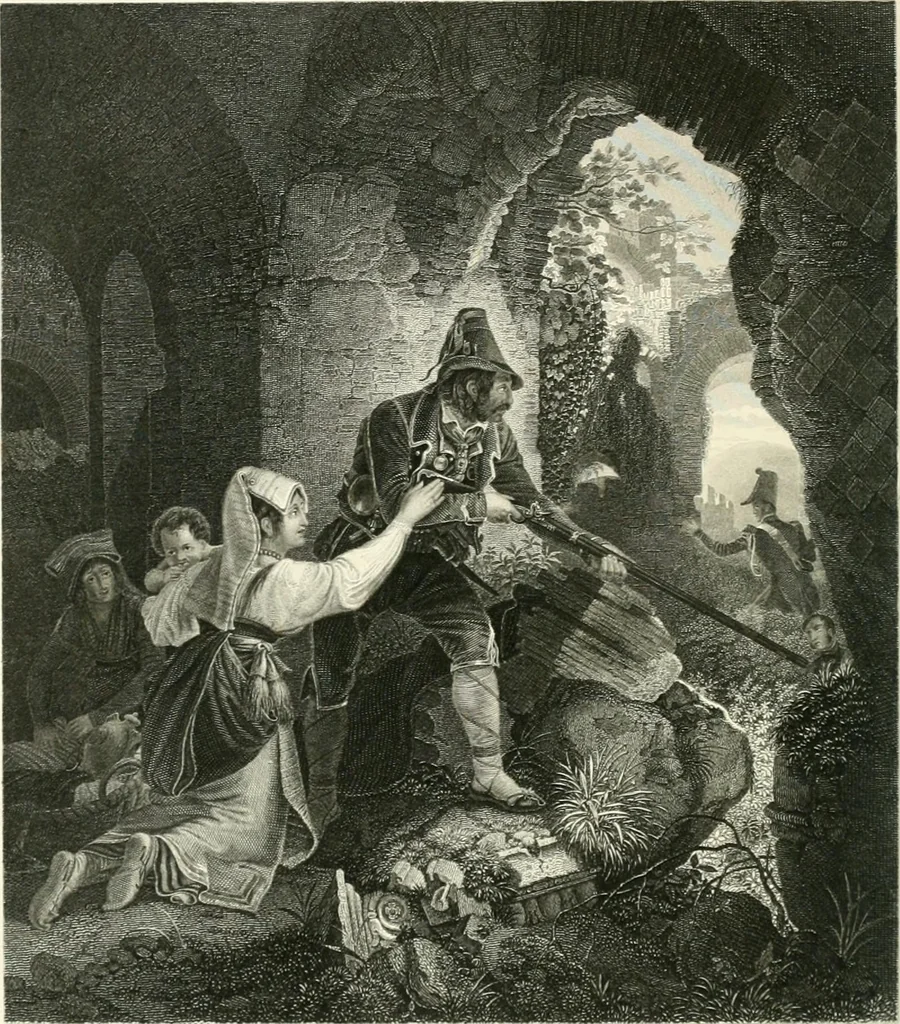An illustration from Die Gallerien von München : eine Stahlstichsammlung der vorsüglichsten Gemälde der Königl. Pinakothek, der Herzogl. Leuchtenberg'schen und Schleissheimer Gallerien, 1856, leaf 498
