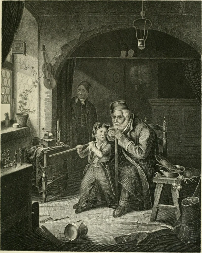 An illustration from Die Gallerien von München : eine Stahlstichsammlung der vorsüglichsten Gemälde der Königl. Pinakothek, der Herzogl. Leuchtenberg'schen und Schleissheimer Gallerien, 1856, leaf 503