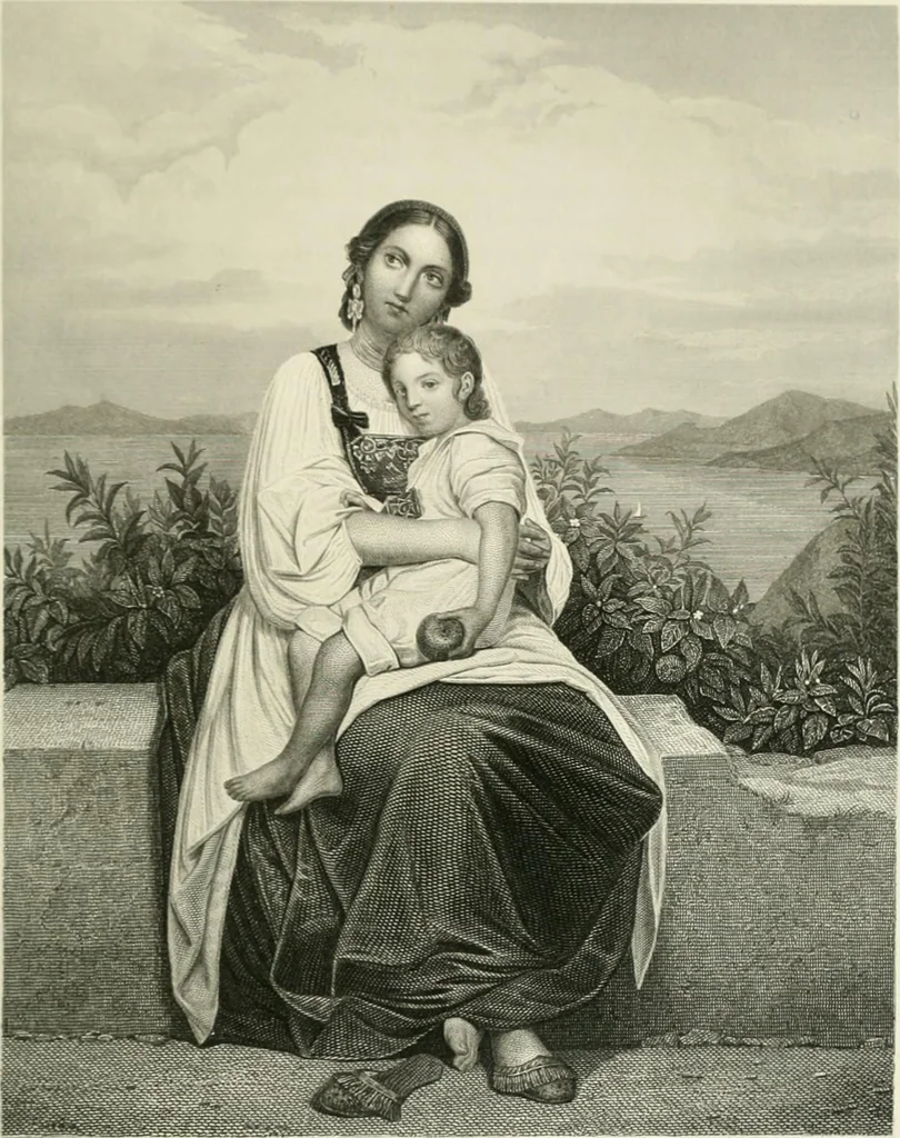 An illustration from Die Gallerien von München : eine Stahlstichsammlung der vorsüglichsten Gemälde der Königl. Pinakothek, der Herzogl. Leuchtenberg'schen und Schleissheimer Gallerien, 1856, leaf 581