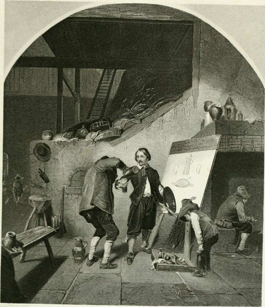 An illustration from Die Gallerien von München : eine Stahlstichsammlung der vorsüglichsten Gemälde der Königl. Pinakothek, der Herzogl. Leuchtenberg'schen und Schleissheimer Gallerien, 1856, leaf 589