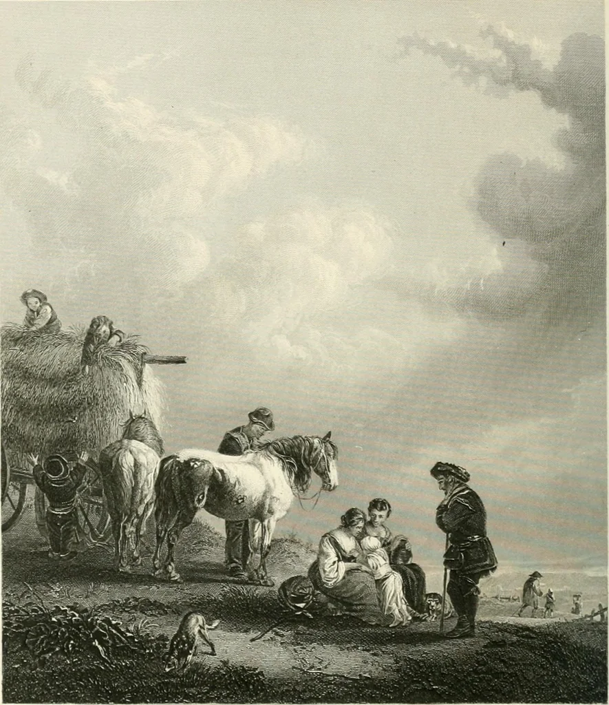 An illustration from Die Gallerien von München : eine Stahlstichsammlung der vorsüglichsten Gemälde der Königl. Pinakothek, der Herzogl. Leuchtenberg'schen und Schleissheimer Gallerien, 1856, leaf 86