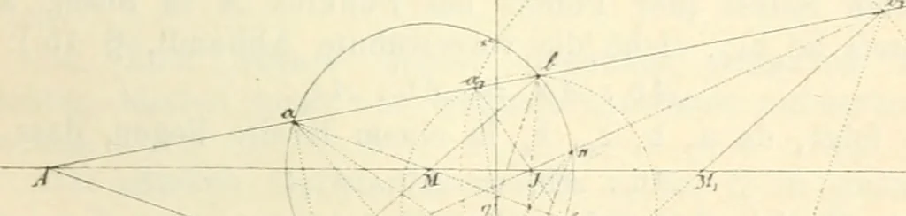 An illustration from Die geometrischen Constructionen, ausgeführt mittelst der geraden Linie und eines festen Kreises, als Lehrgegegenstand auf höheren Unterrichts-Anstalten und zur praktischen Benutzung, Hrsg. von A.J.v. Oettingen, 1895, leaf 50
