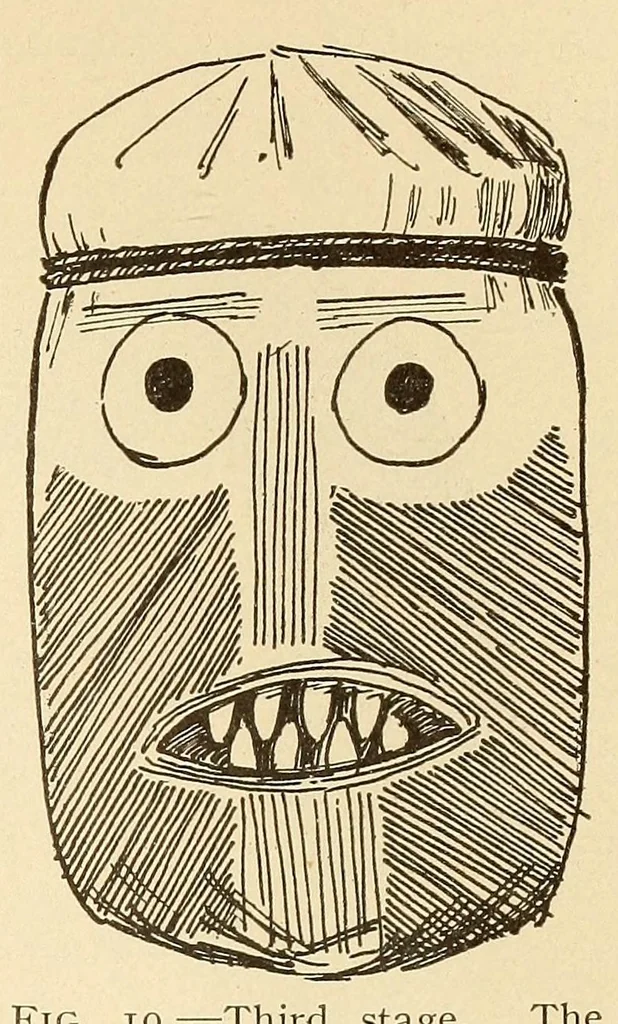 An illustration from The Diegueño ceremony of the death images, 1919, leaf 33