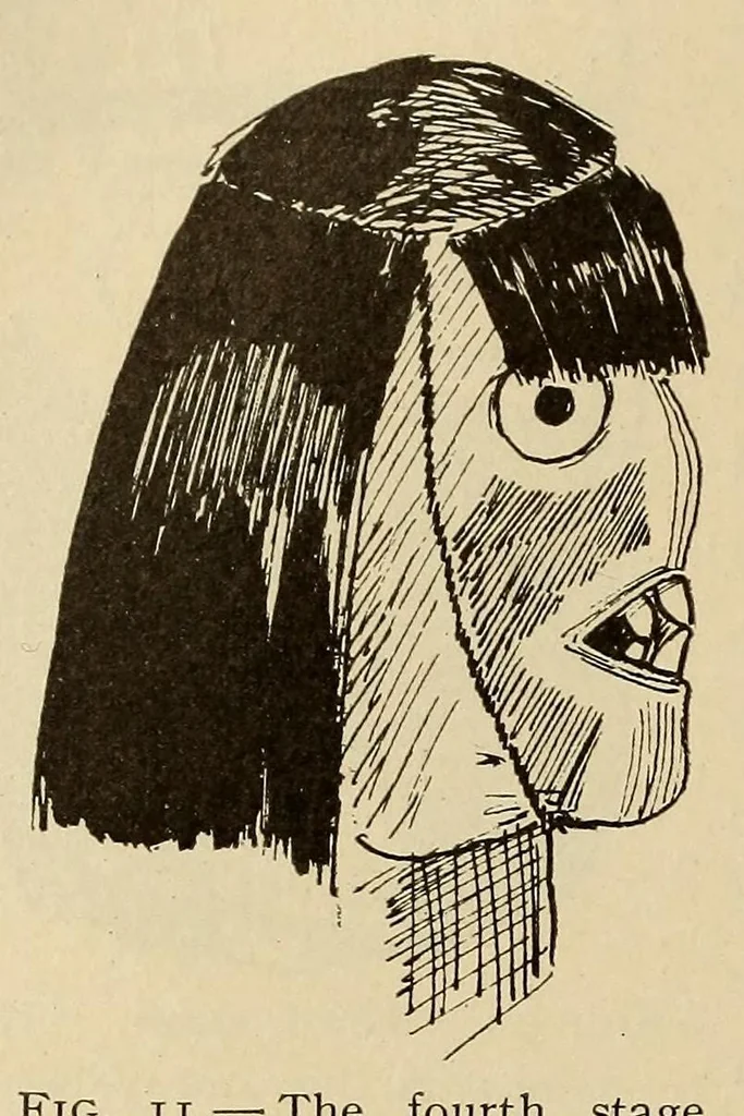 An illustration from The Diegueño ceremony of the death images, 1919, leaf 34