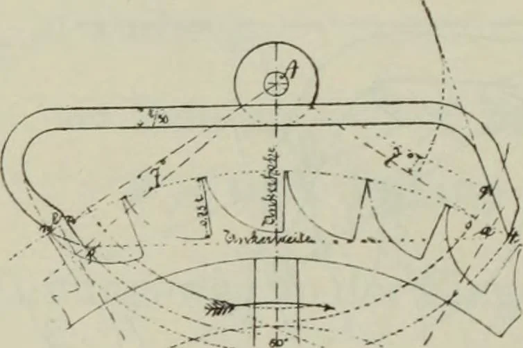 An illustration from Die Hemmungen der Uhren, ihre Entwicklung, Konstruktion, Reparatur und Behandlung vor der Reglage, nebst zugehörigen Tabellen zahlreichen Abbildungen und 6 Porträts. Allegemein verständlich für Uhrmacher, Ingenieure, Techniker u.s.w, 1905, leaf 57
