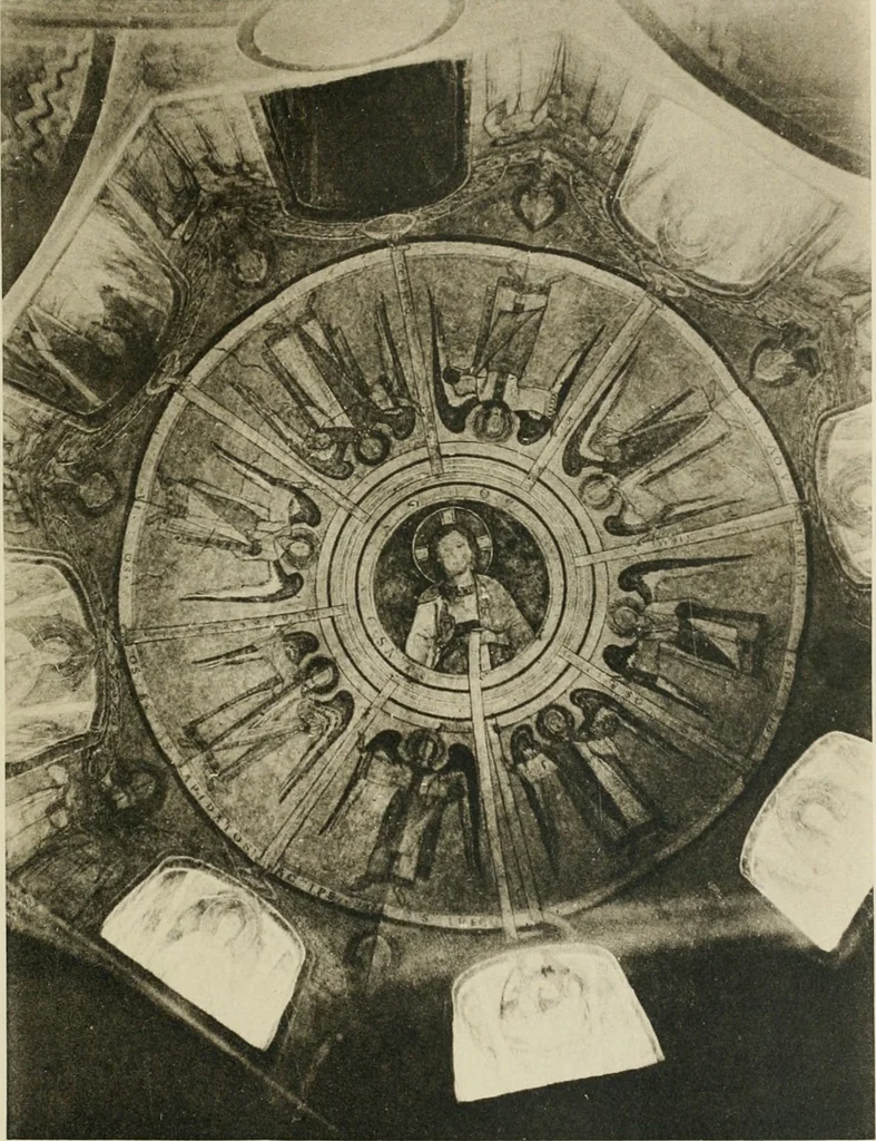 An illustration from Die hochromanische Wandmalerei in Regensburg, 1920, leaf 100