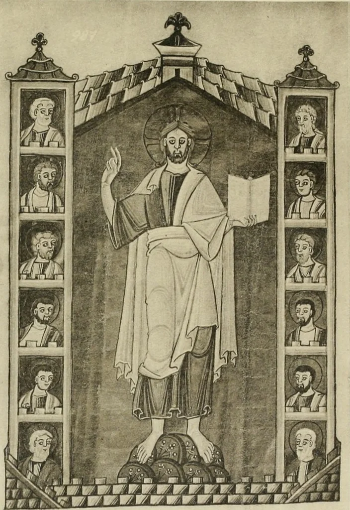 An illustration from Die hochromanische Wandmalerei in Regensburg, 1920, leaf 106