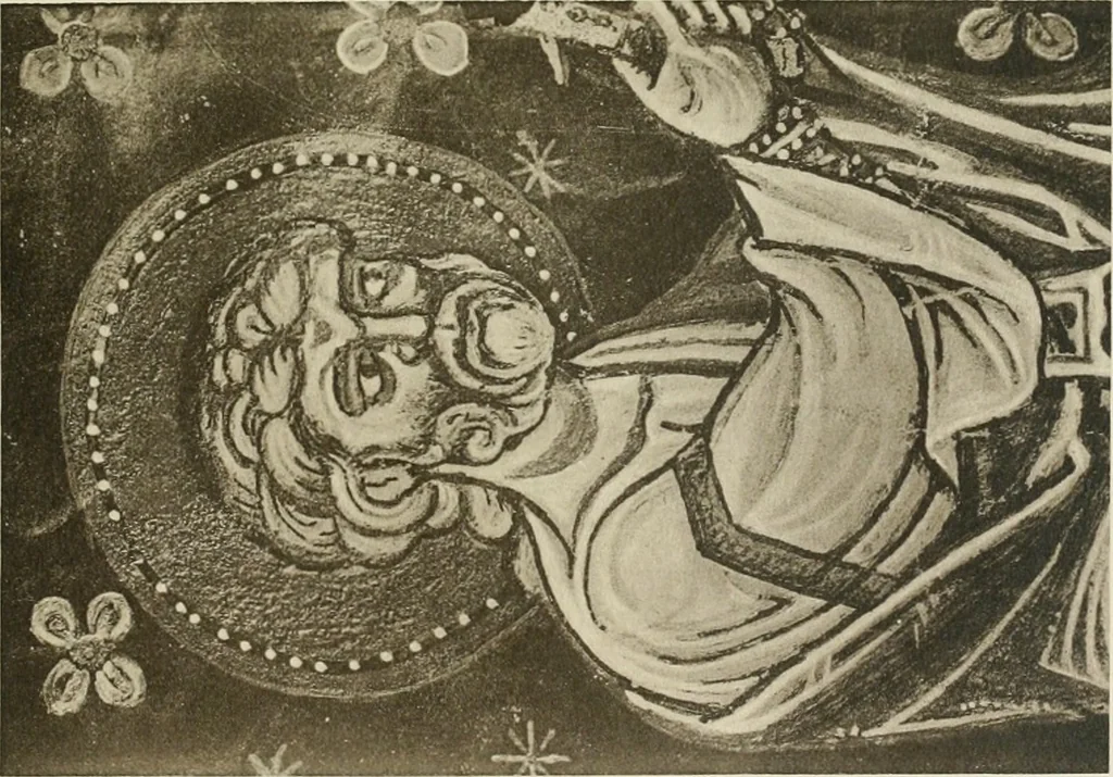 An illustration from Die hochromanische Wandmalerei in Regensburg, 1920, leaf 92