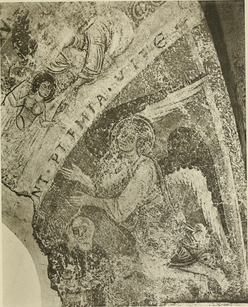 An illustration from Die hochromanische Wandmalerei in Regensburg, 1920, leaf 94