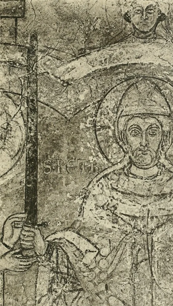 An illustration from Die hochromanische Wandmalerei in Regensburg, 1920, leaf 96