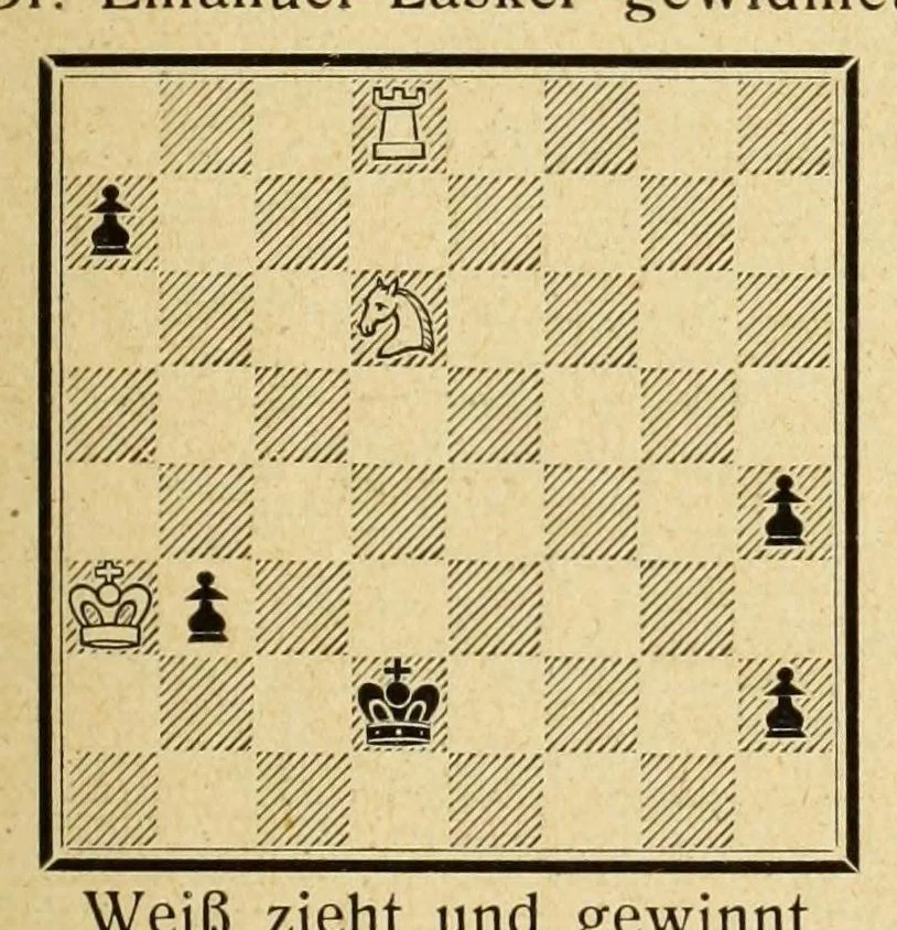 An illustration from Die hypermoderne schachpartie; ein schachlehr- und lese-buch, zugleich eine sammlung von 150 schönen meisterpartien aus den jahren 1914-1924, 1924, leaf 167