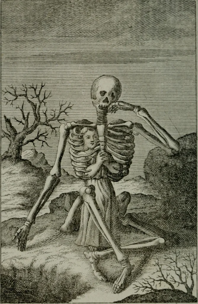 An illustration from Die ihren Gott liebende Seele, vorgestellt in den Sinnbildern des Hermanni Hugonis über seine Pia desideria, und des Ottonis Vaenii, über die Liebe Gottes, mit neuen Kupffern und Versen, welche zielen auf das innere Christenthum, aus dem Frantzösischen ins Teutsche übersetzt, 1743, leaf 155