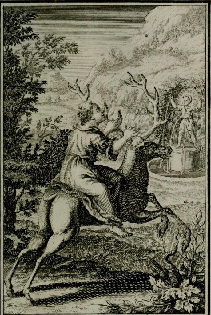 An illustration from Die ihren Gott liebende Seele, vorgestellt in den Sinnbildern des Hermanni Hugonis über seine Pia desideria, und des Ottonis Vaenii, über die Liebe Gottes, mit neuen Kupffern und Versen, welche zielen auf das innere Christenthum, aus dem Frantzösischen ins Teutsche übersetzt, 1743, leaf 164