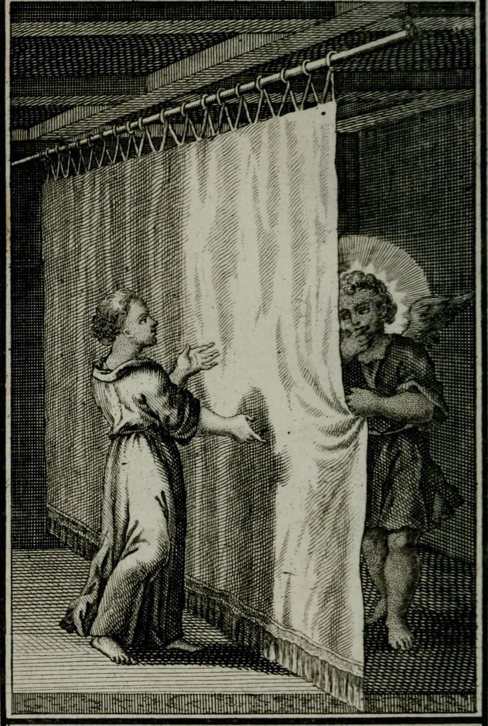An illustration from Die ihren Gott liebende Seele, vorgestellt in den Sinnbildern des Hermanni Hugonis über seine Pia desideria, und des Ottonis Vaenii, über die Liebe Gottes, mit neuen Kupffern und Versen, welche zielen auf das innere Christenthum, aus dem Frantzösischen ins Teutsche übersetzt, 1743, leaf 167