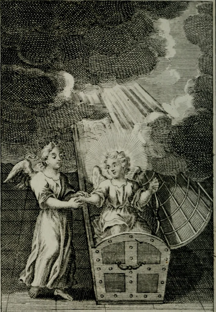 An illustration from Die ihren Gott liebende Seele, vorgestellt in den Sinnbildern des Hermanni Hugonis über seine Pia desideria, und des Ottonis Vaenii, über die Liebe Gottes, mit neuen Kupffern und Versen, welche zielen auf das innere Christenthum, aus dem Frantzösischen ins Teutsche übersetzt, 1743, leaf 213