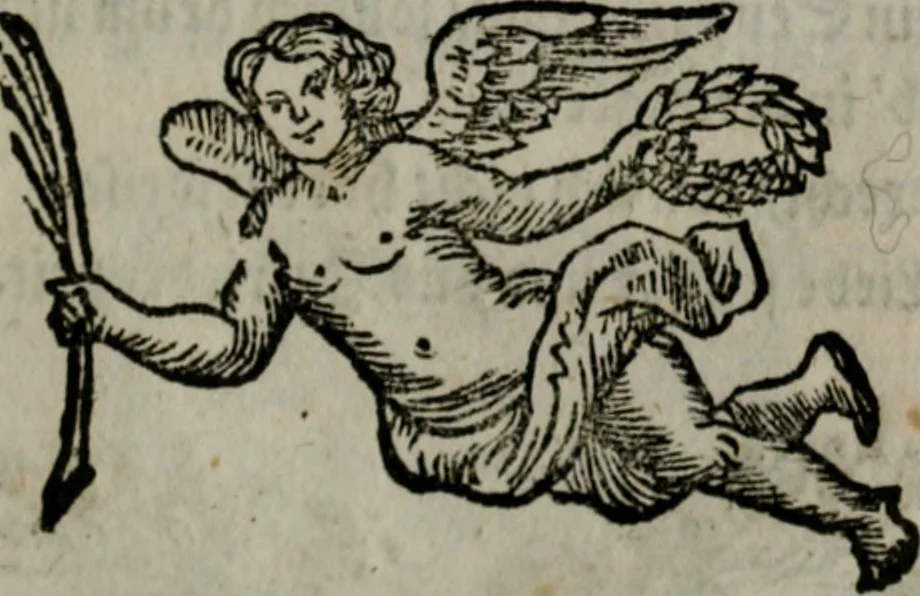 An illustration from Die ihren Gott liebende Seele, vorgestellt in den Sinnbildern des Hermanni Hugonis über seine Pia desideria, und des Ottonis Vaenii, über die Liebe Gottes, mit neuen Kupffern und Versen, welche zielen auf das innere Christenthum, aus dem Frantzösischen ins Teutsche übersetzt, 1743, leaf 396