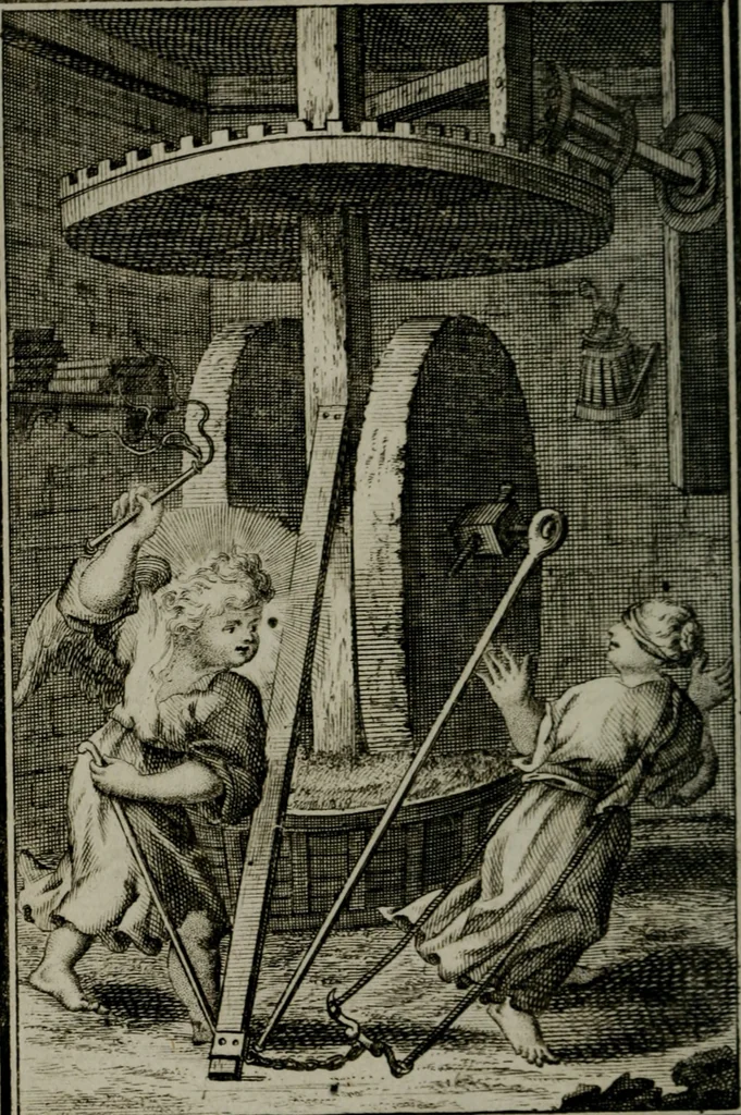 An illustration from Die ihren Gott liebende Seele, vorgestellt in den Sinnbildern des Hermanni Hugonis über seine Pia desideria, und des Ottonis Vaenii, über die Liebe Gottes, mit neuen Kupffern und Versen, welche zielen auf das innere Christenthum, aus dem Frantzösischen ins Teutsche übersetzt, 1743, leaf 53